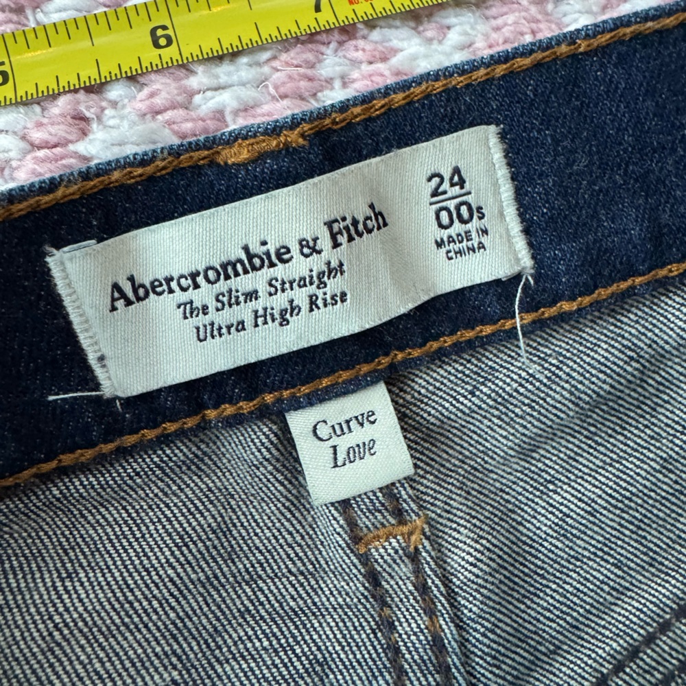 Abercrombie Dark Blue Denim Jeans the Slim Straight Ultra Hi Rise - Picture 7 of 11